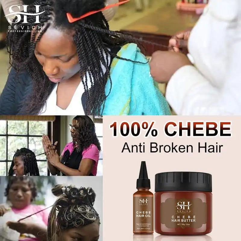 Chebe Anti-Hair Loss Set – Traction Alopecia Treatment Shampoo & Conditioner