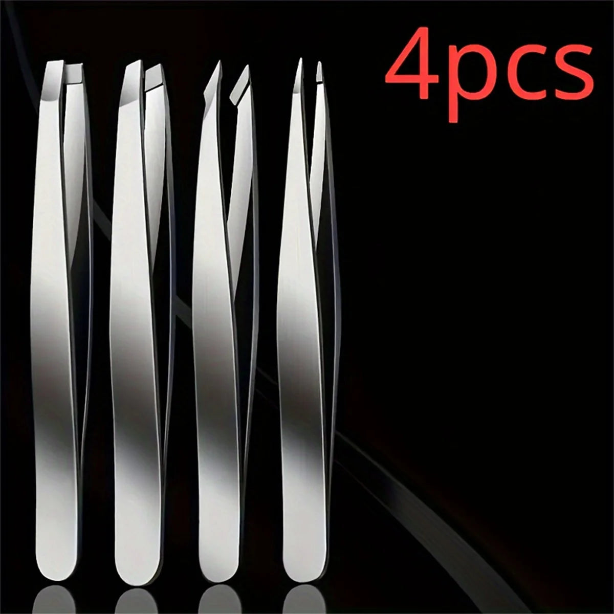 Stainless Steel Eyebrow Tweezers Set – Slant & Pointed Tip