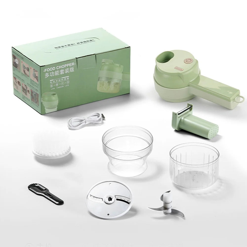 4-in-1 Electric Vegetable Chopper, Slicer & Food Processor