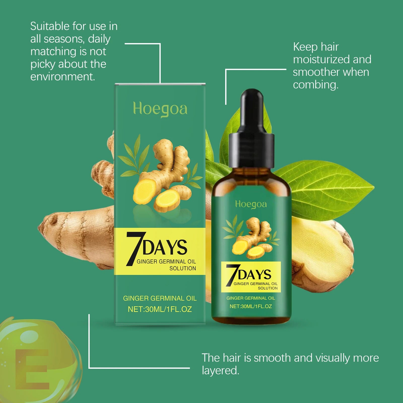 7-Day Ginger Hair Growth Serum – Anti-Hair Loss Scalp Treatment