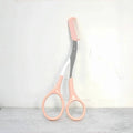 Pink Eyebrow Scissors with Built-In Comb – Stainless Steel Grooming Tool