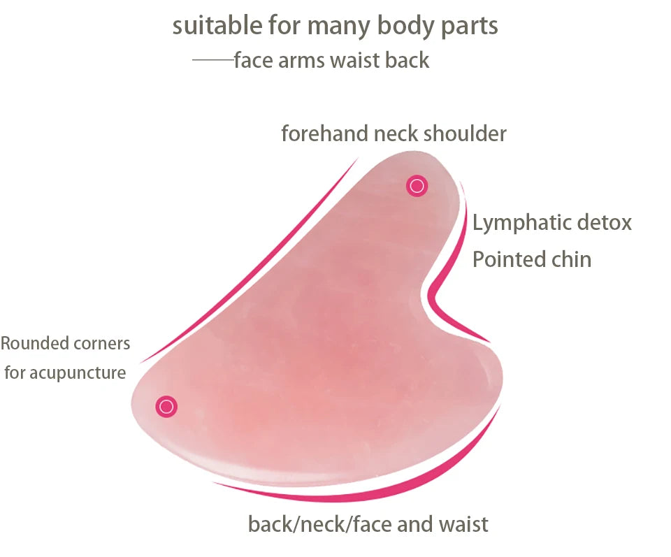 Gua Sha Face Massager & Scraper Tool - Rose Pink