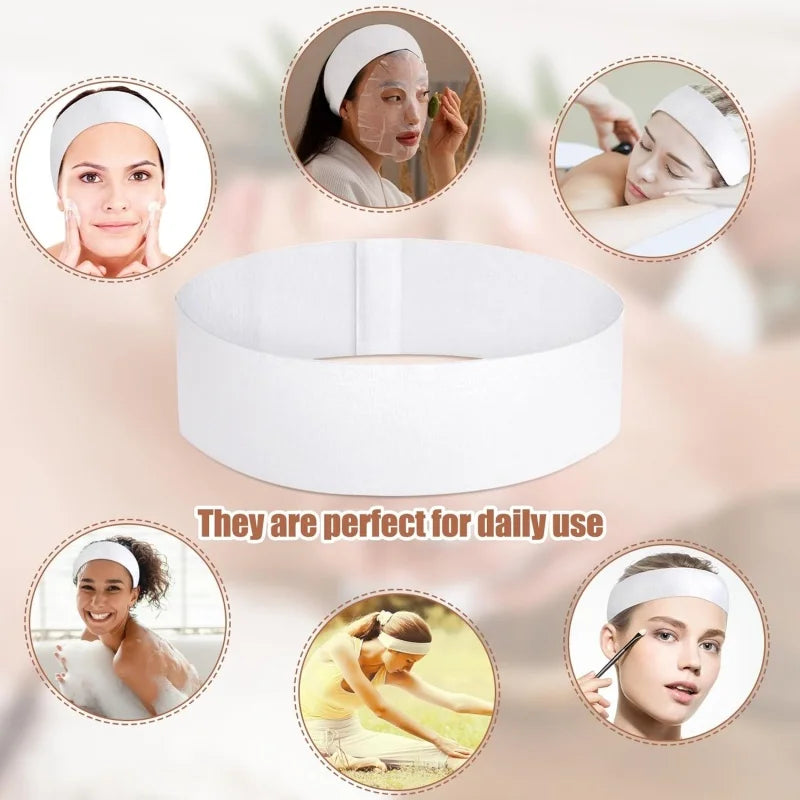 Disposable Facial Headbands – Soft Non-Woven SPA & Salon