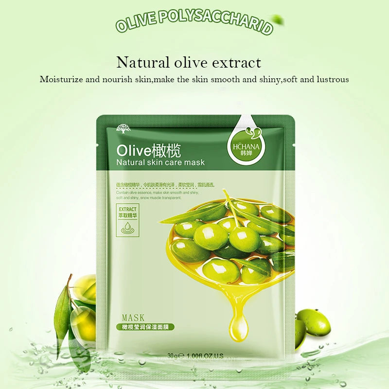Natural Plant Sheet Face Masks - Moisturising, Anti-Ageing & Oil Control (10 Pack)