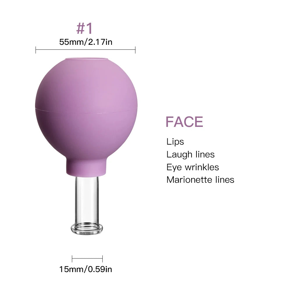 Rubber Vacuum Cupping Face Massager – Anti-Wrinkle & Lifting