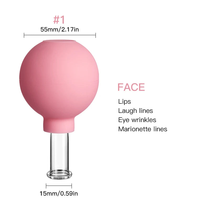 Rubber Vacuum Cupping Face Massager – Anti-Wrinkle & Lifting