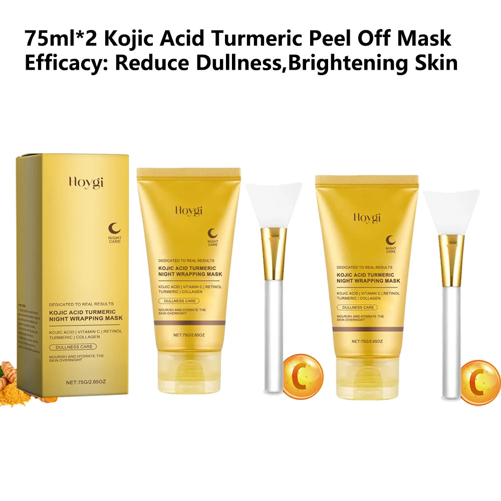 Collagen Peel-Off Face Mask + Kojic Acid & Turmeric Overnight Wrapping Mask