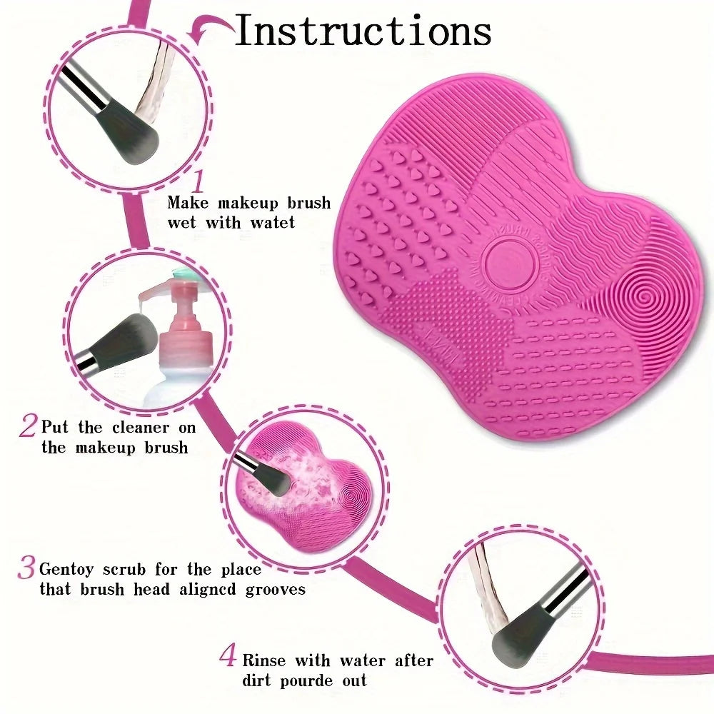 Silicone Makeup Brush Cleaning Pad with Suction Cup