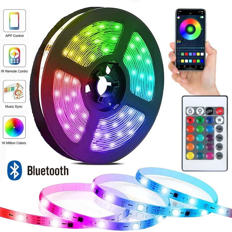 RGB Bluetooth LED Strip Lights – App Controlled 1M, 3M & 5M