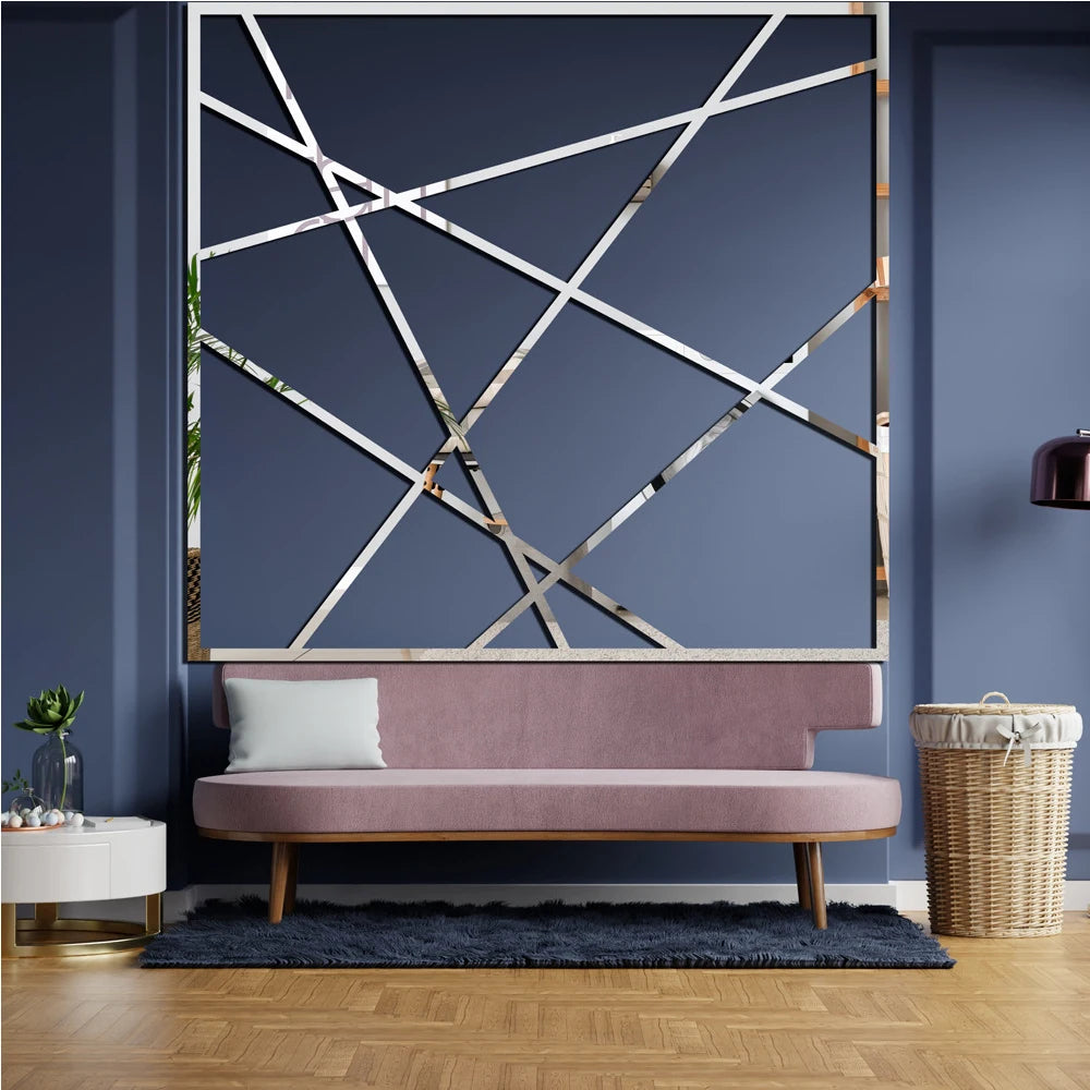 10/20pc DIY Acrylic Mirror Wall Stickers – TV Background & Room Art Decor