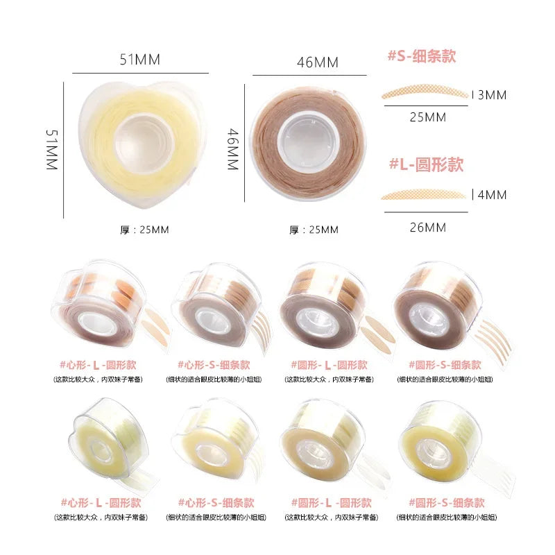 600pc Double Fold Eyelid Tape – Invisible Self-Adhesive Eye Lash Shadow Patch