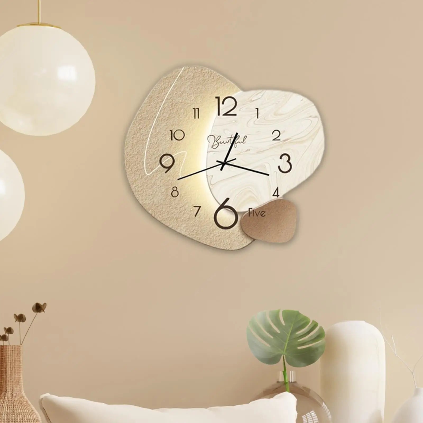 Nordic Silent Wall Clock – Decorative Mute Hanging Clock for Living Room
