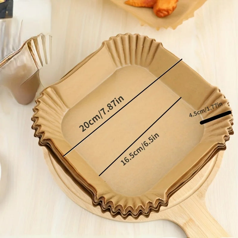 Air Fryer Disposable Paper Liners – Non-Stick (30/50/100 Pack)
