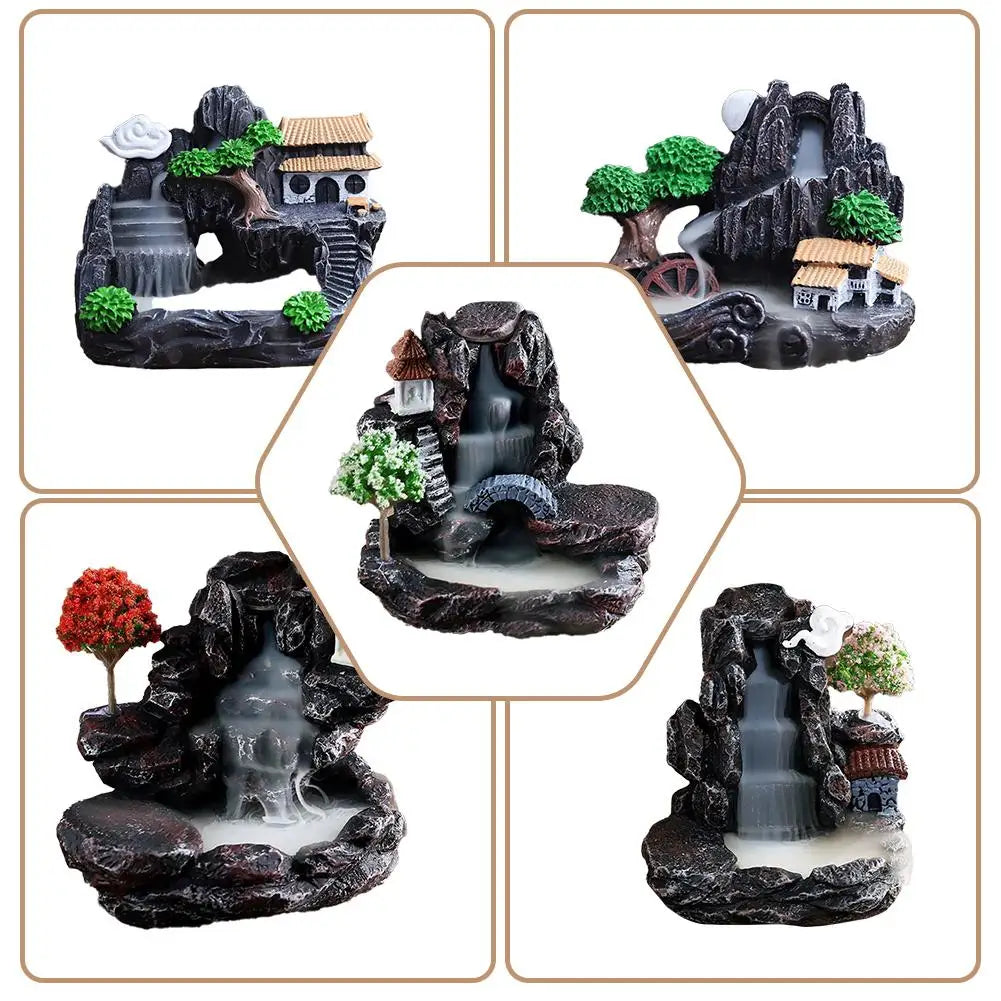 Backflow Incense Burner Waterfall – Aromatherapy Home Decor with Incense Cones