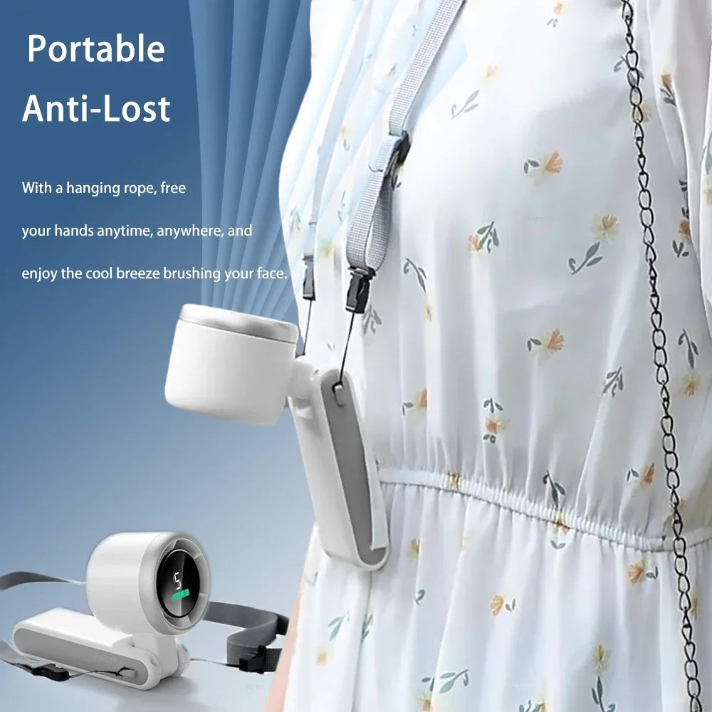 Hands-Free Neck Fan - USB Rechargeable, 5 Speeds