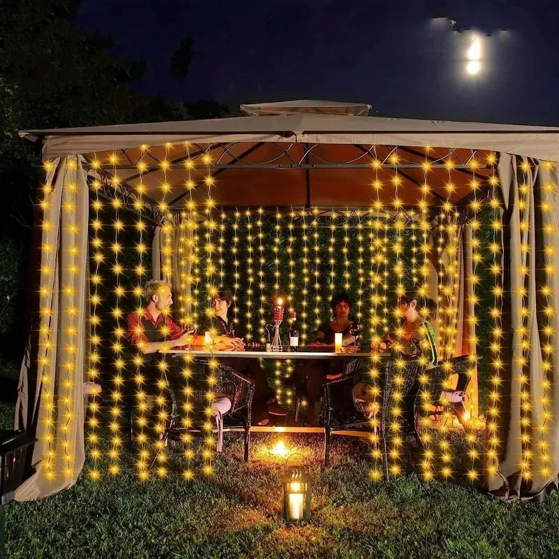 Solar LED Curtain String Lights – 8 Modes for Garden, Party & Home Decor