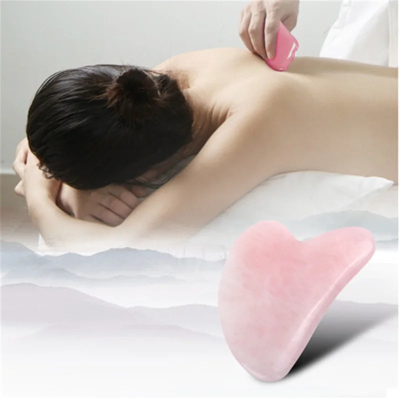 Gua Sha Face Massager & Scraper Tool - Rose Pink