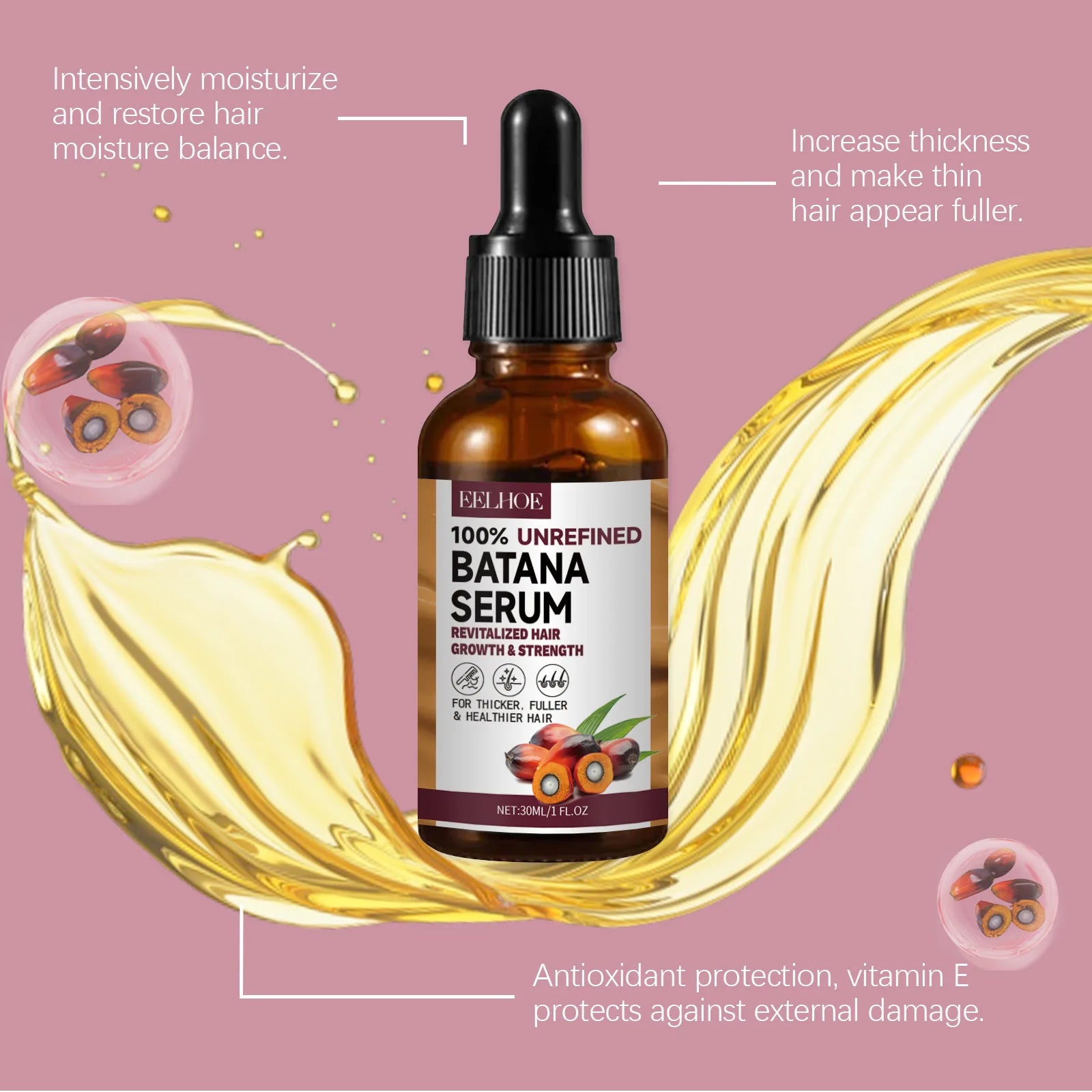 EELHOE Batana Oil Shampoo & Conditioner – Anti-Frizz, Nourishing & Hair Growth