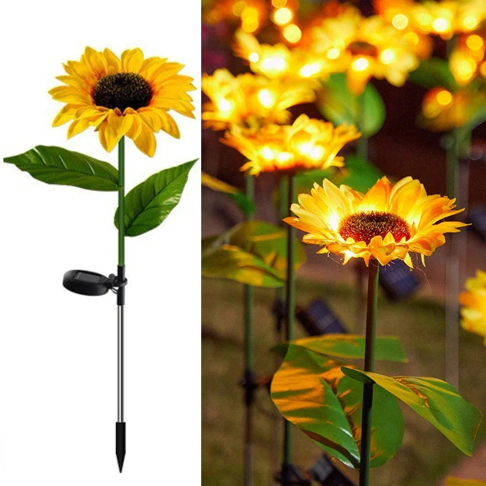 Solar Butterfly & Sunflower LED Garden Lawn Lamp – Colourful Landscape Light