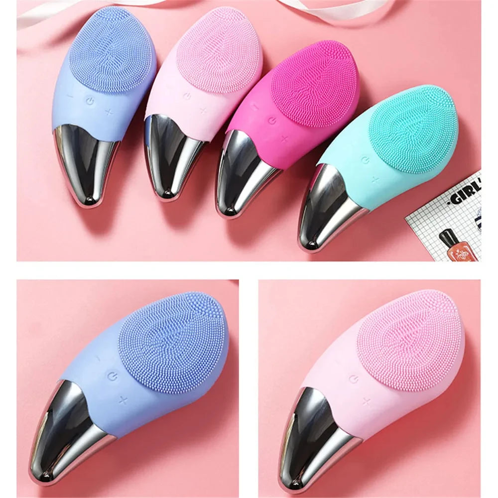 Ultrasonic Silicone Face Cleansing Massager
