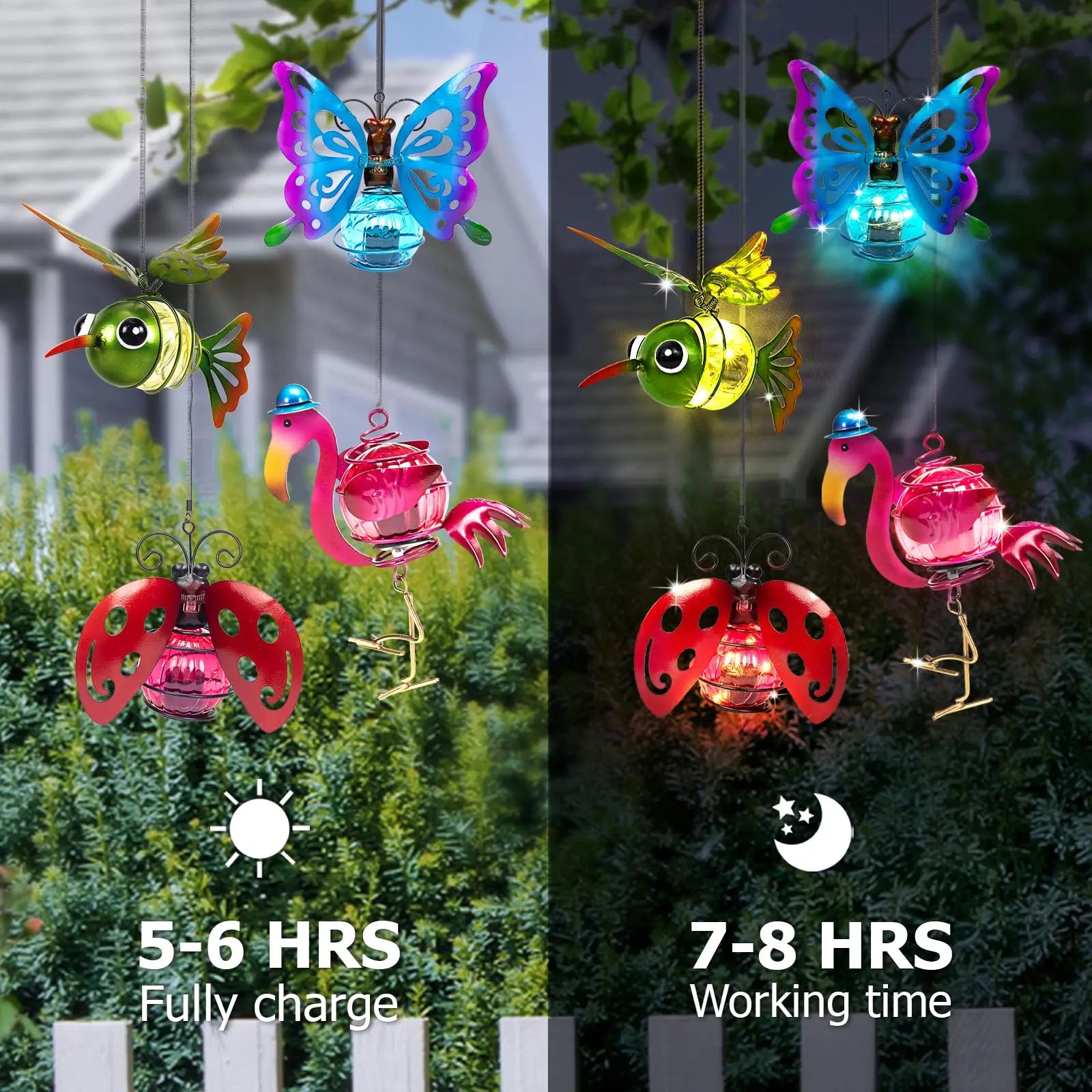 Solar Outdoor Hanging Lantern – Animal & Insect Garden Decor Solar Light