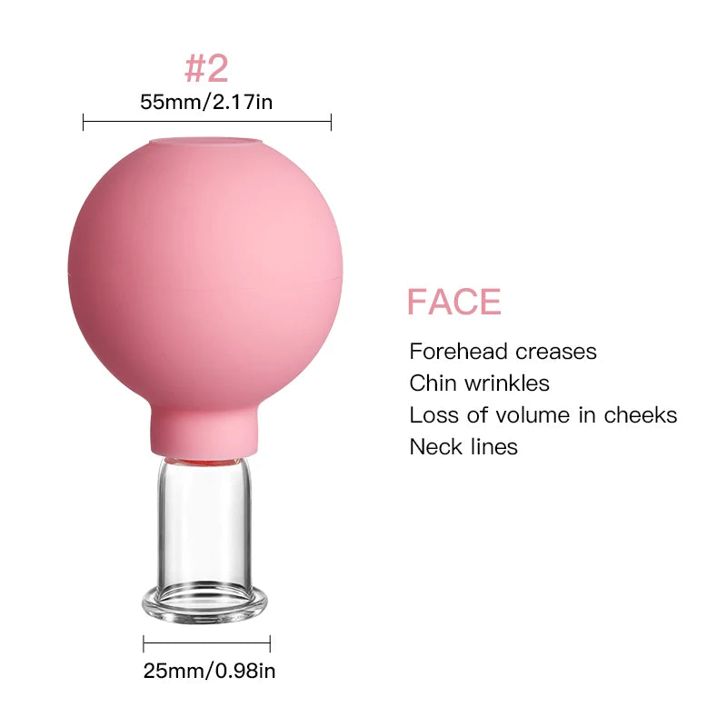 Rubber Vacuum Cupping Face Massager – Anti-Wrinkle & Lifting