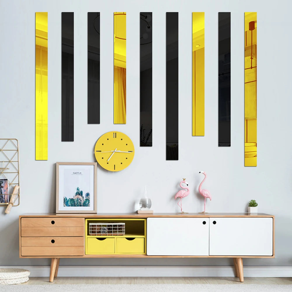 10/20pc DIY Acrylic Mirror Wall Stickers – TV Background & Room Art Decor