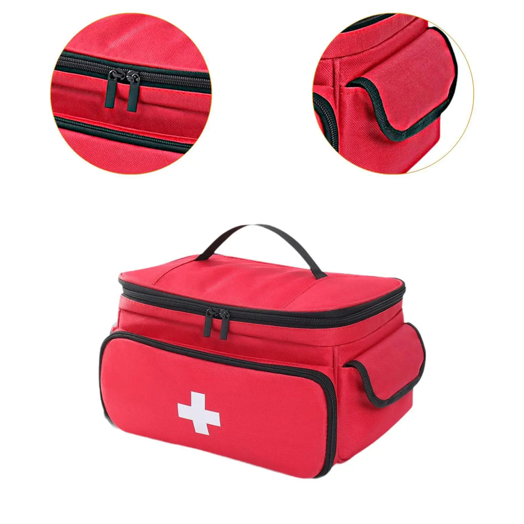 Portable First Aid Bag - Empty Emergency Supplies Pouch for Travel, Gym & Outdoors