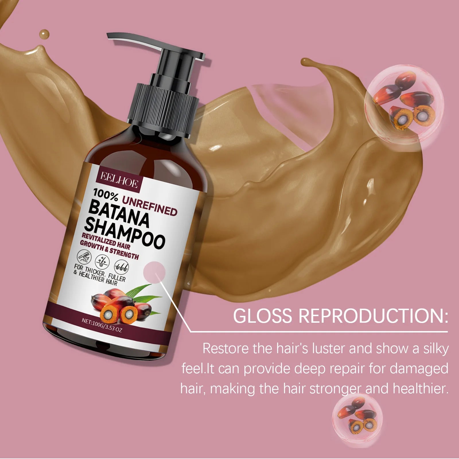 EELHOE Batana Oil Shampoo & Conditioner – Anti-Frizz, Nourishing & Hair Growth