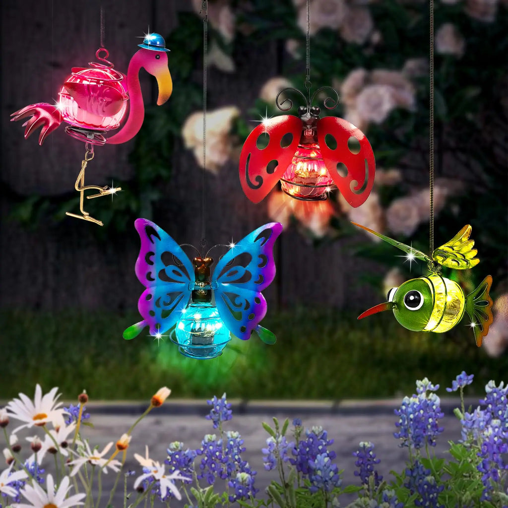 Solar Outdoor Hanging Lantern – Animal & Insect Garden Decor Solar Light