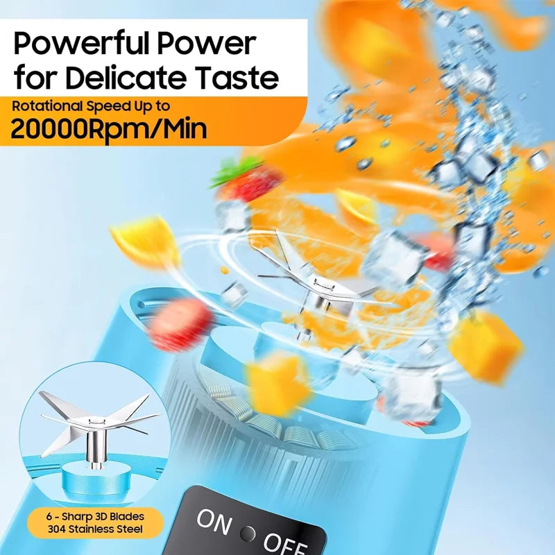 Portable USB Rechargeable Blender – 380ml Smoothie Maker