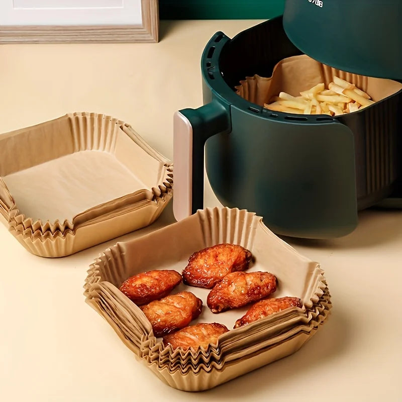 Air Fryer Disposable Paper Liners – Non-Stick (30/50/100 Pack)