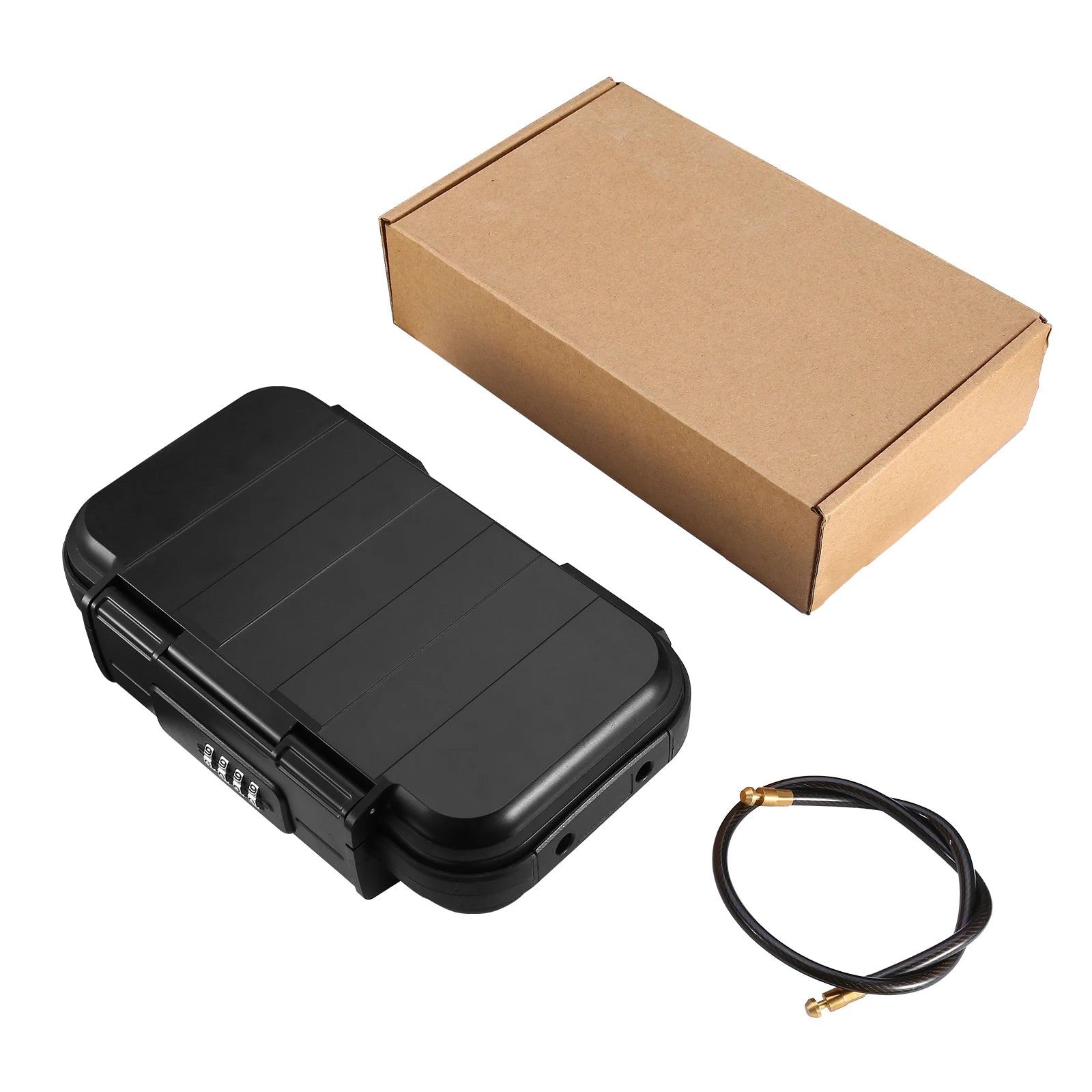 Portable Safe Lock Box with 4-Digit Combination & Rope