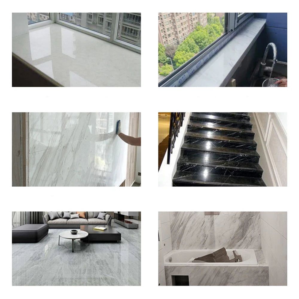 Marble Kitchen Wall Sticker – Waterproof Self-Adhesive Vinyl Film