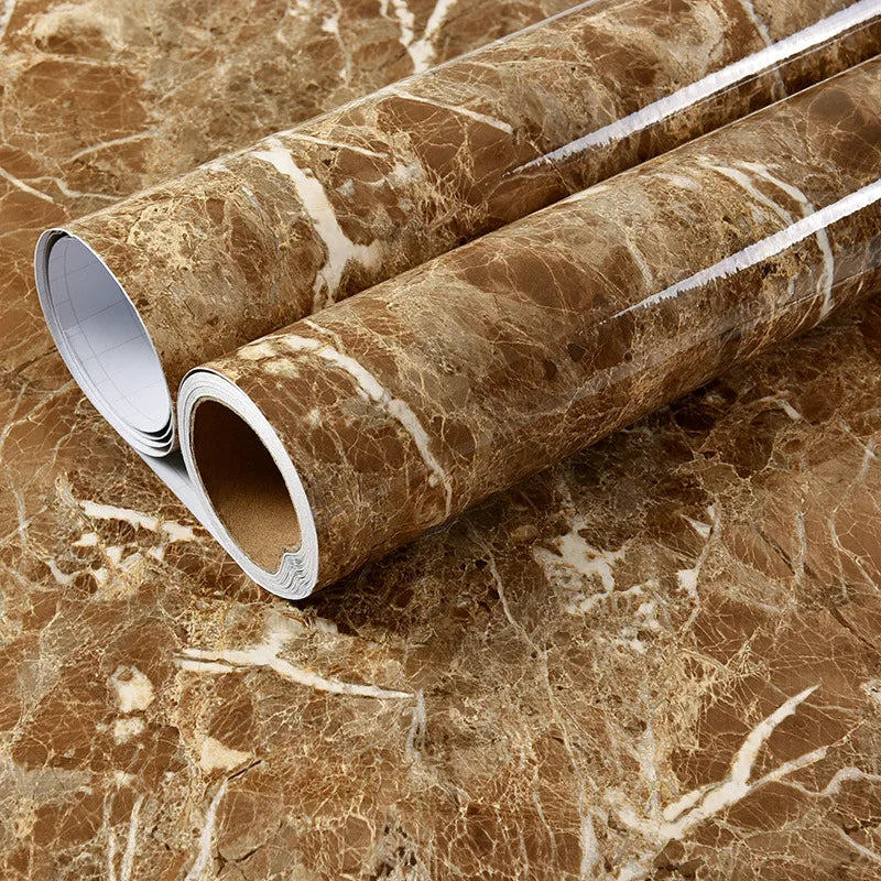 Marble Kitchen Wall Sticker – Waterproof Self-Adhesive Vinyl Film