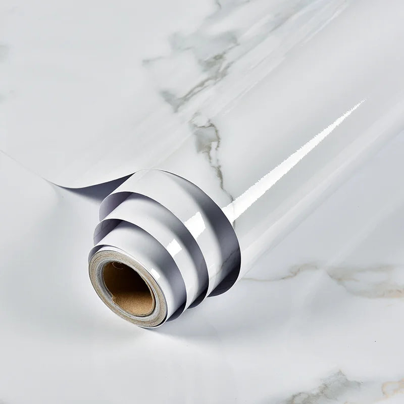 Marble Kitchen Wall Sticker – Waterproof Self-Adhesive Vinyl Film